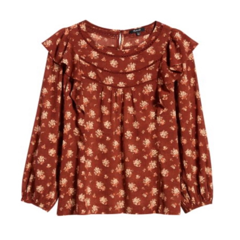 Madewell Ladder Trim Ruffle Top